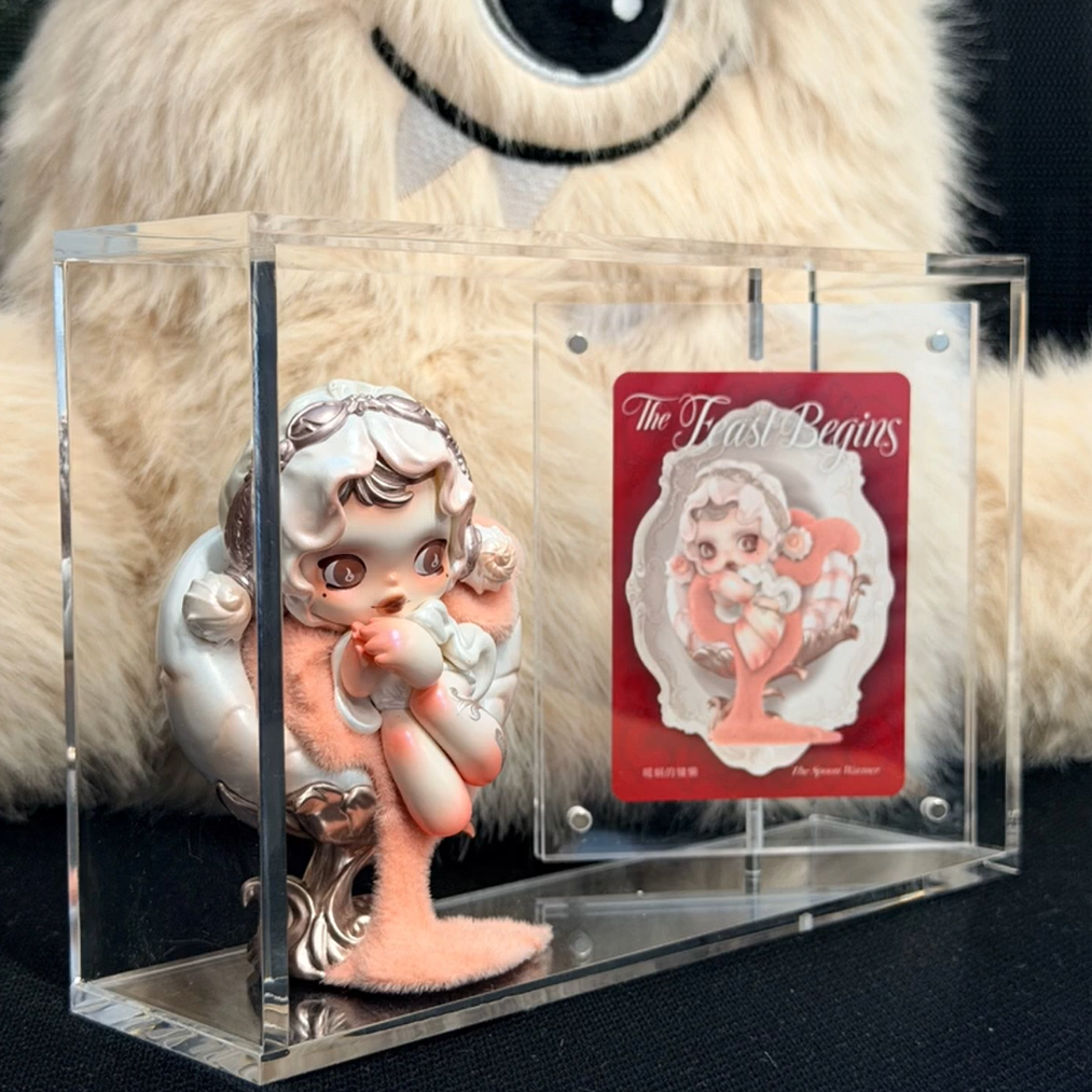 Rotating Acrylic Display Case for Blind Box Figures & Collector Cards