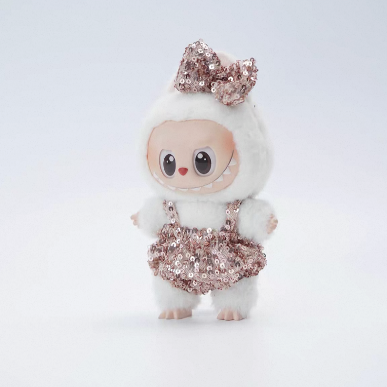 Fairy Sparkle Doll Outfit – Plush Dress with Sequin Bow